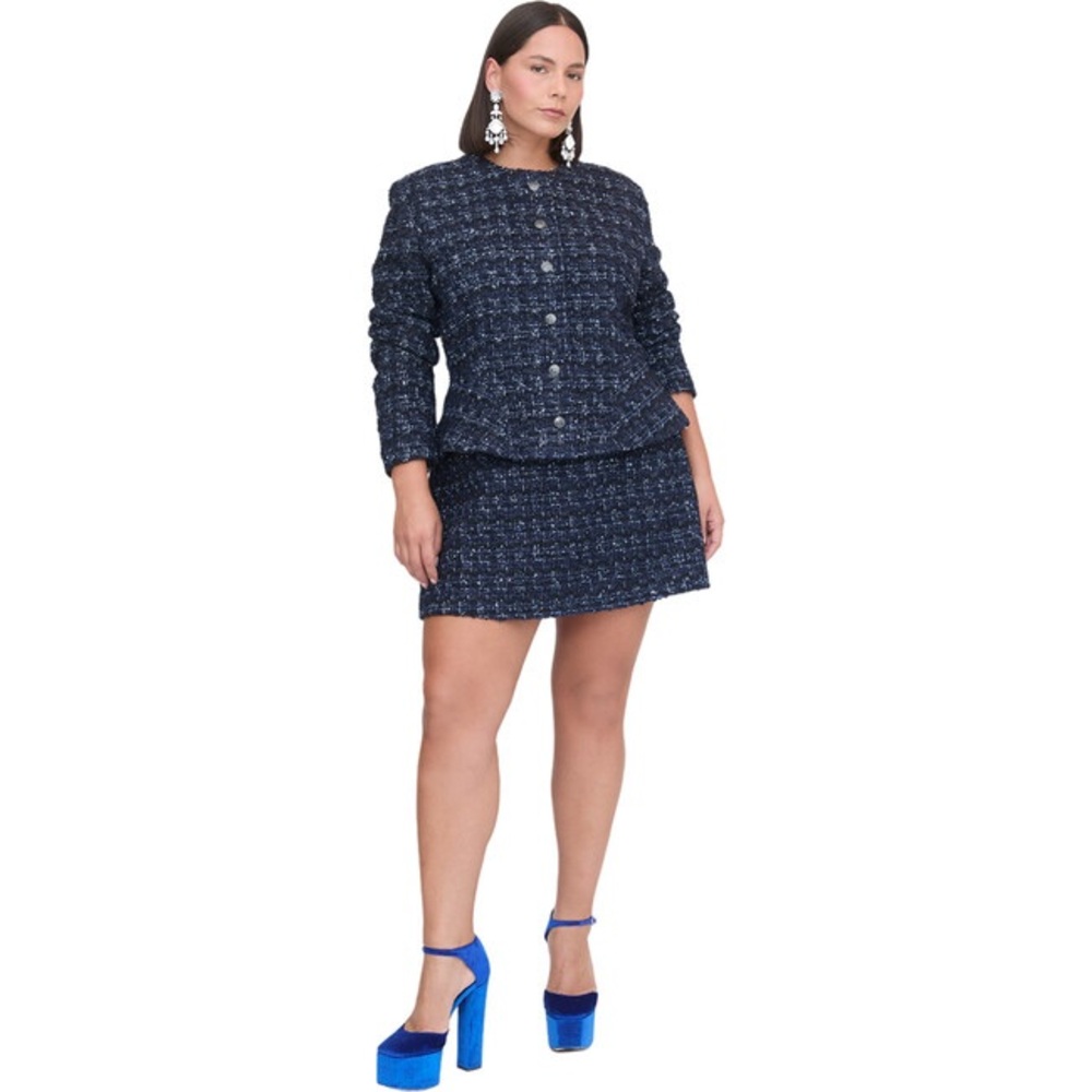 NWT Hill House The Hallie Skirt Blue Tweed